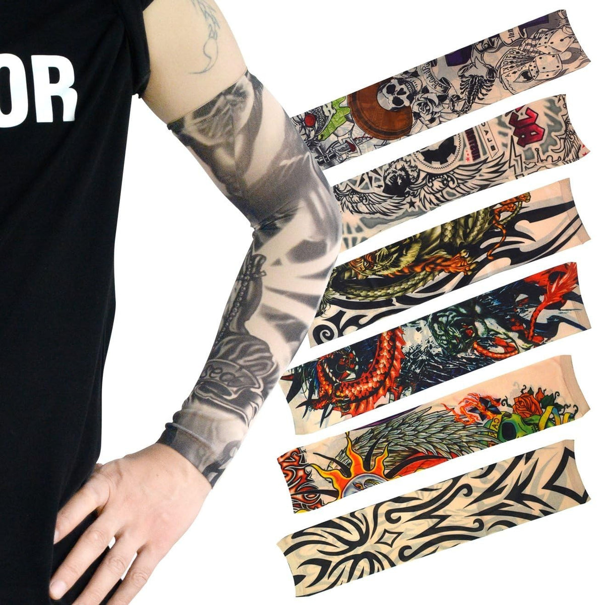 Unbranded 20 Pcs Tattoo Arm Sleeves – Unisex Sun Protection & Real-Look Designs