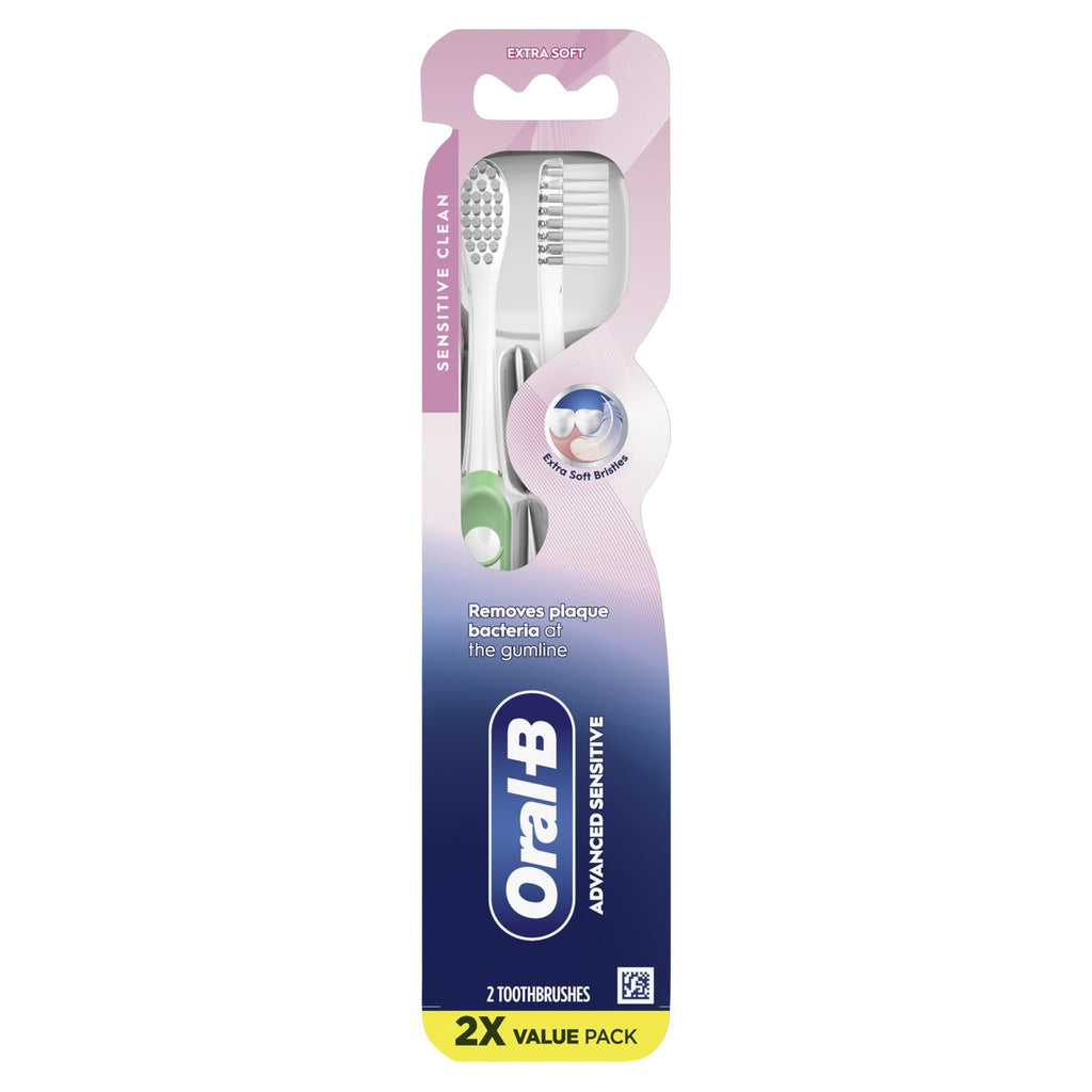 Sensitive Toothbrushes Pack of 2 - Ultra Soft Bristles, Multicolor