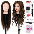 28 Inch Mannequin Head with 80% Human Hair for Hair Styling & Makeup Practice