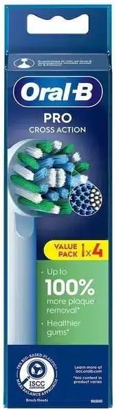 Electric Toothbrush Replacement Heads - Cross Action Bacterial Protection, 4 Pack