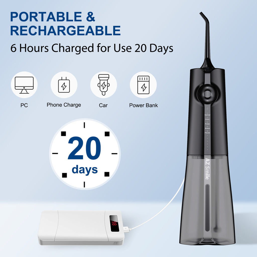 Cordless Water Flosser for Teeth Cleaning with 8 Tips & 5 Modes