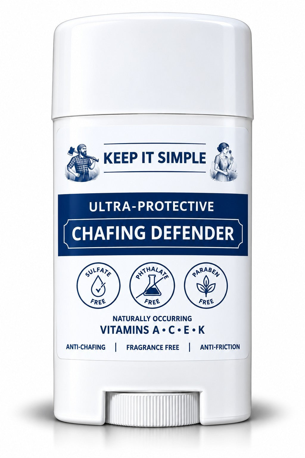 Anti-Chafing Stick Natural Friction Protector Paraben-Free 2.5oz