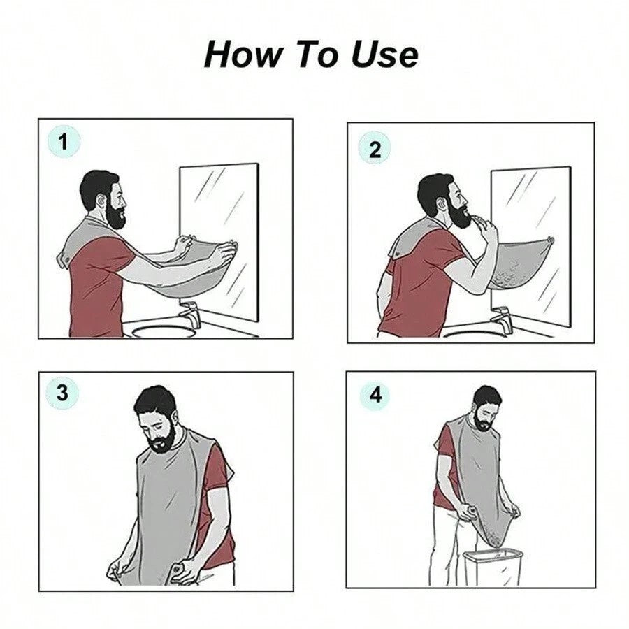 Waterproof Shaving Apron Beard Catcher Cape for Men Bathroom Grooming