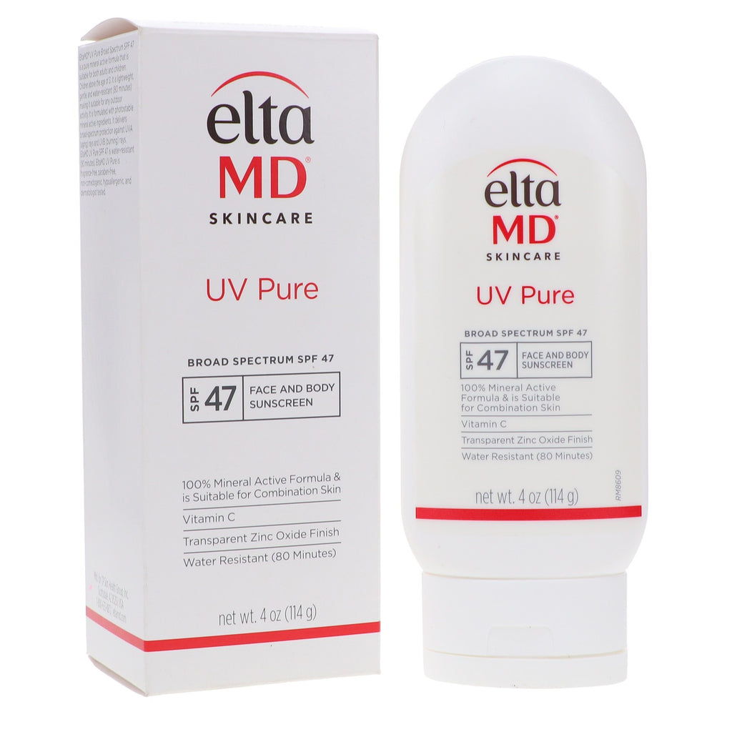EltaMD UV Pure Broad Spectrum SPF 47 Sunscreen 4 oz for Face & Body