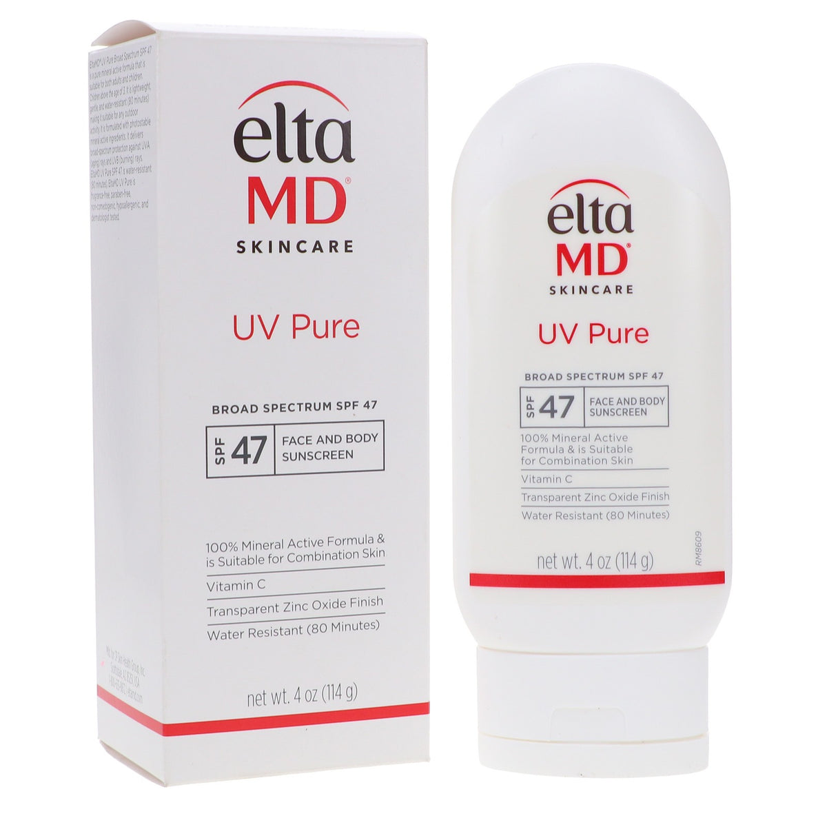 EltaMD UV Pure Broad Spectrum SPF 47 Sunscreen 4 oz for Face & Body