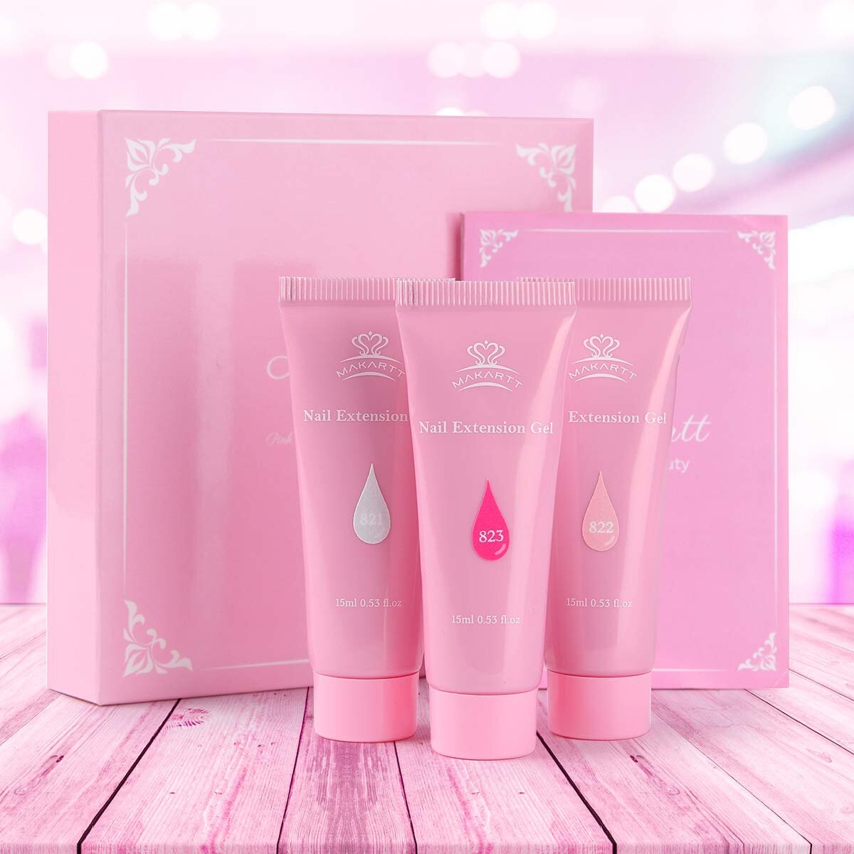 Pink Nail Extension Gel Kit - Long-Lasting Poly Nail Art Set for Beginners