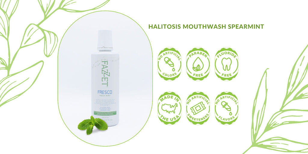 Fazzet Fresco Natural Mouthwash for Halitosis & Dry Mouth - Fresh Mint 500ml
