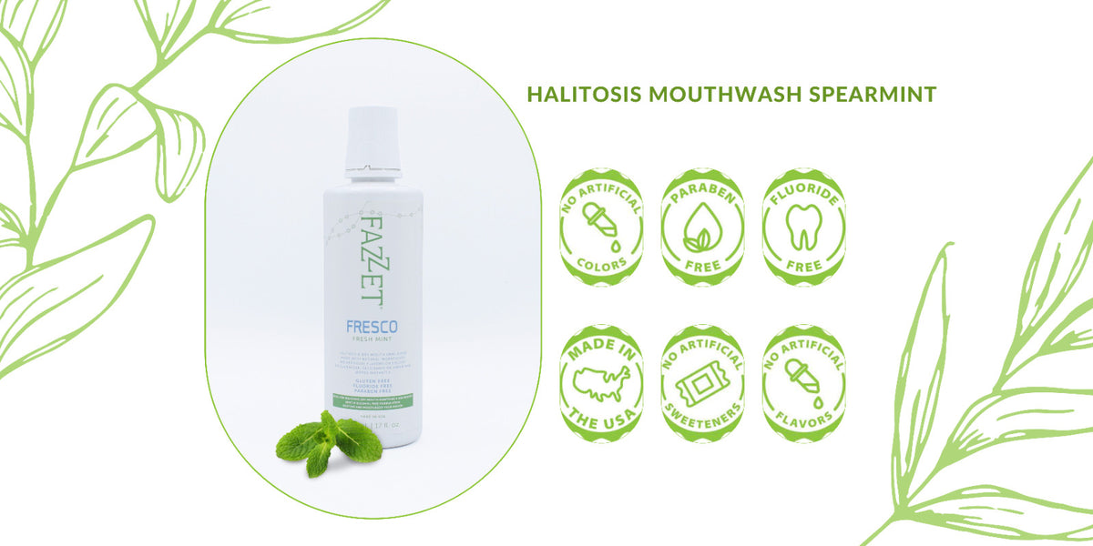 Fazzet Fresco Natural Mouthwash for Halitosis & Dry Mouth - Fresh Mint 500ml