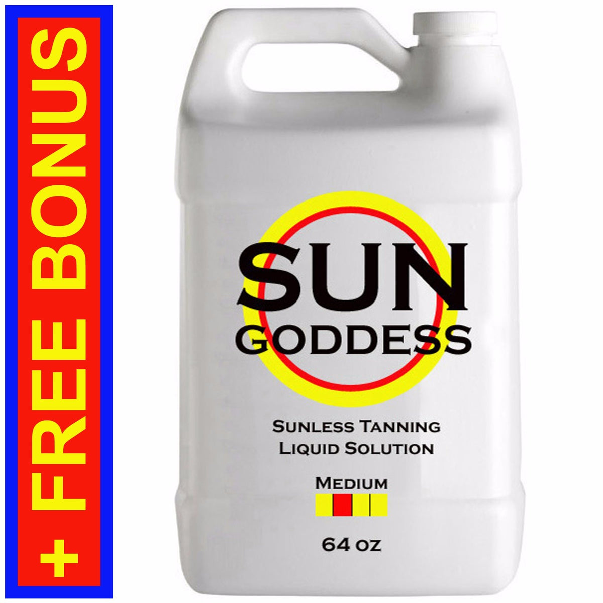 Medium Spray Tan Solution for Sunless Tanning - 64 oz with Applicator & Gloves