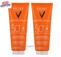 Vichy SPF50 Invisible Protective Hydrating Sunscreen Milk 300ml - 2 Pack