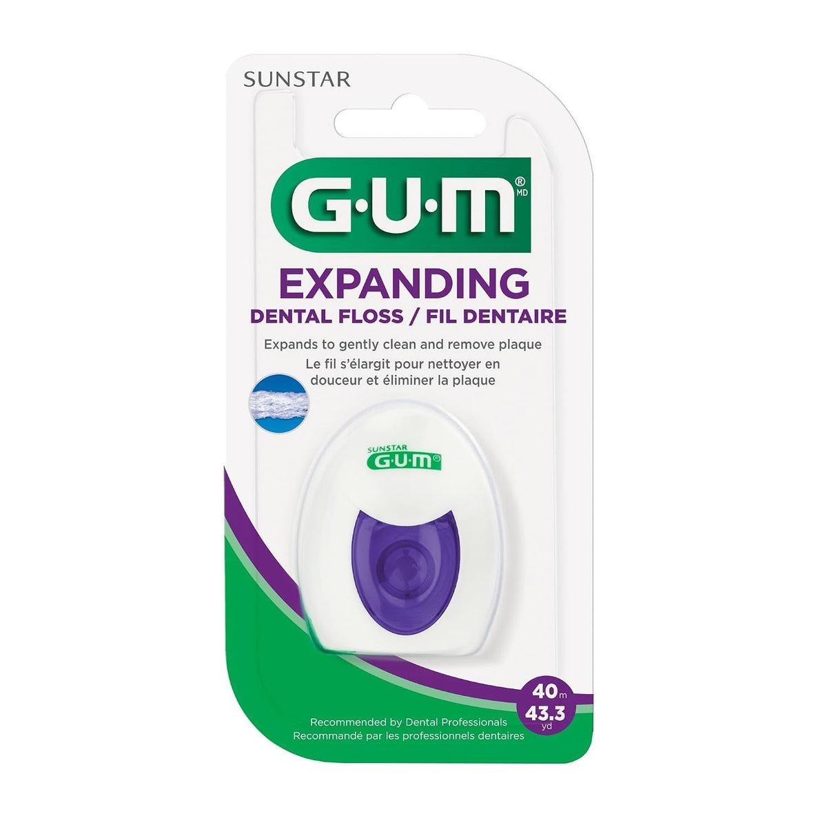 Expanding Waxed Dental Floss 6-Pack - Unflavored Deep Clean, Plaque Removal