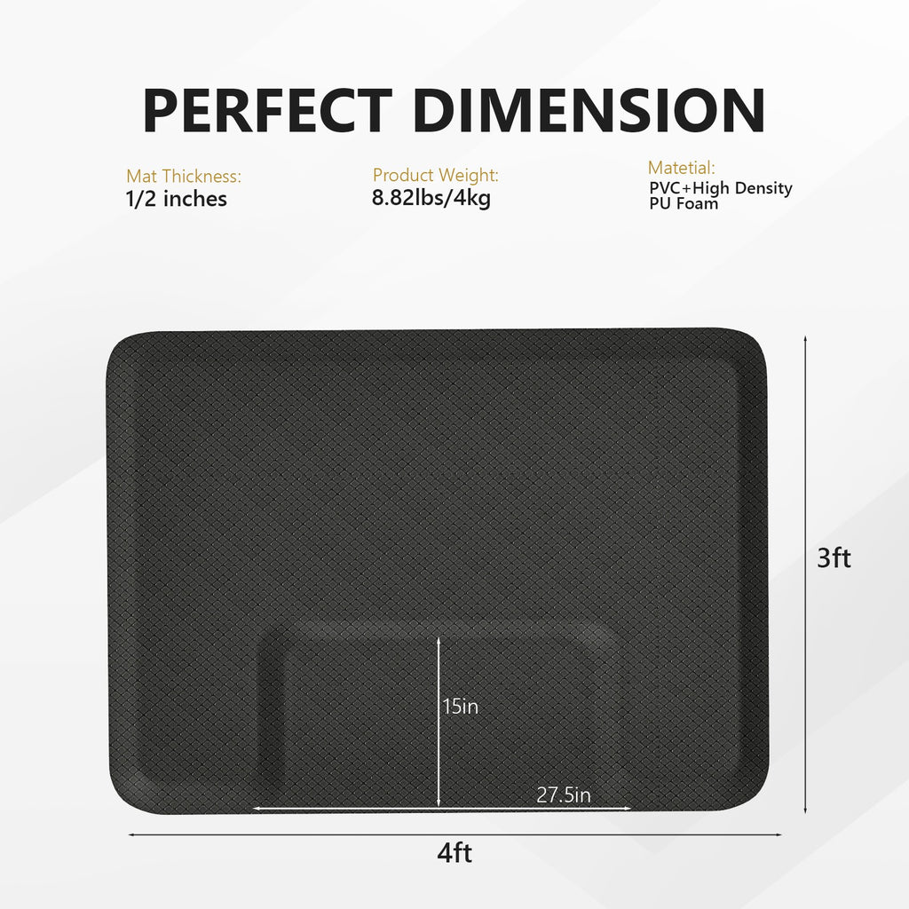 Premium Foam Salon Floor Mat with Beveled Edge - Anti-Fatigue Support for Barbers