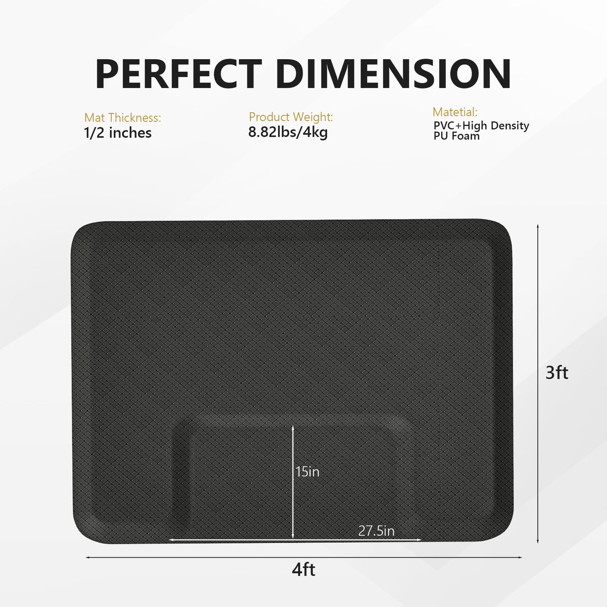 Premium Foam Salon Floor Mat with Beveled Edge - Anti-Fatigue Support for Barbers