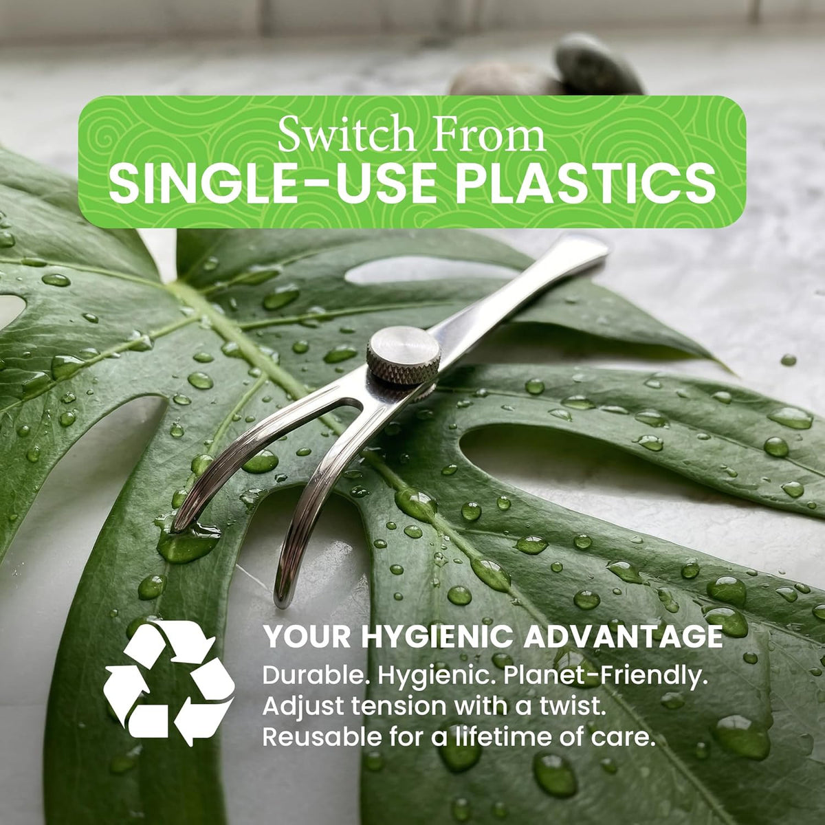 Refillable Stainless Steel Dental Flosser Handle – Reusable & Eco-Friendly
