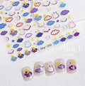 3D Nail Art Stickers Weather Bunny Cloud Cartoon Design for Nails