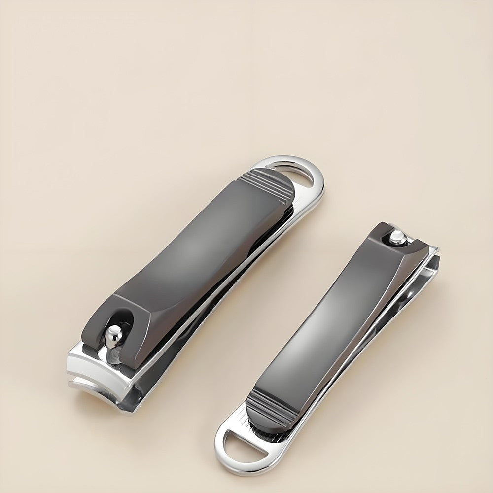 Professional Stainless Steel Nail Clippers Set - 2 Sizes, Curved Edges