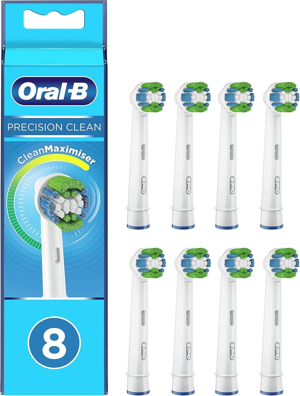 Oral-B Braun Precision Clean Toothbrush Replacement Heads - 8 Pack