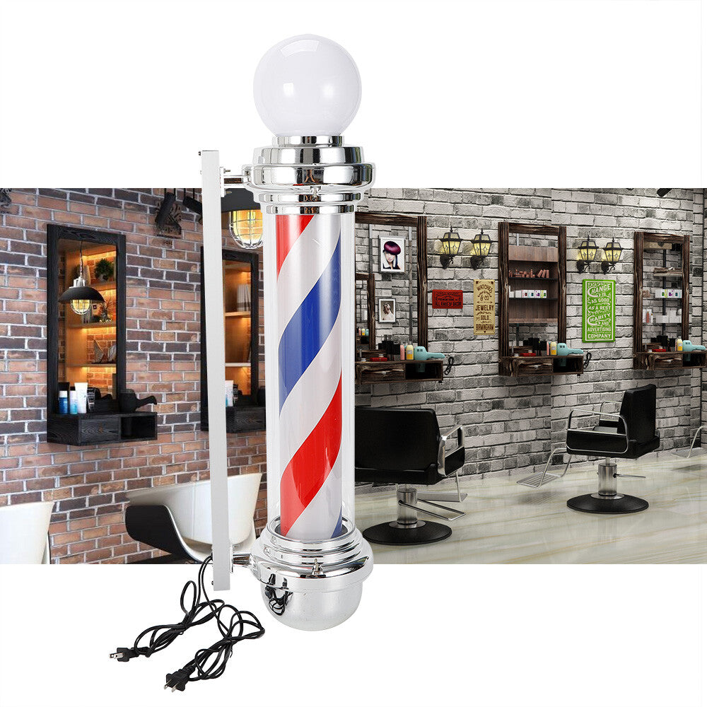 32-Inch LED Rotating Barber Pole Light for Hair Salons and Shops