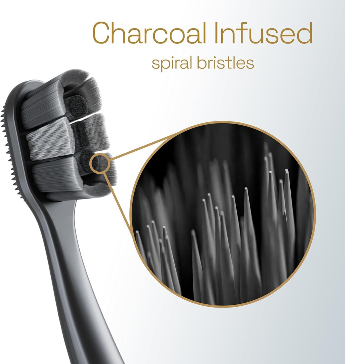 Charcoal Toothbrush Pack - Soft Bristles, Deep Gumline Cleaning, Black, 2 Pack
