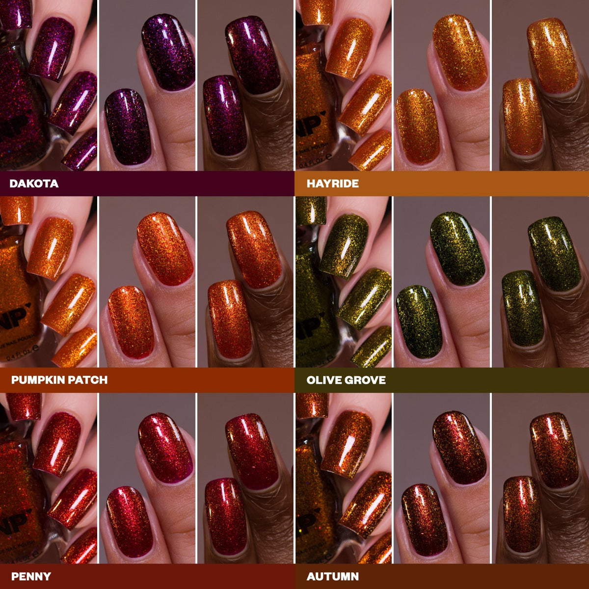 Fall Nail Polish Set - 6 Rich Warm Colors for Autumn Manicure