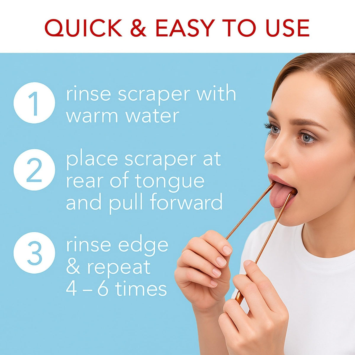 Copper Tongue Scraper 2 Pack - Natural Oral Fresh Breath & Hygiene