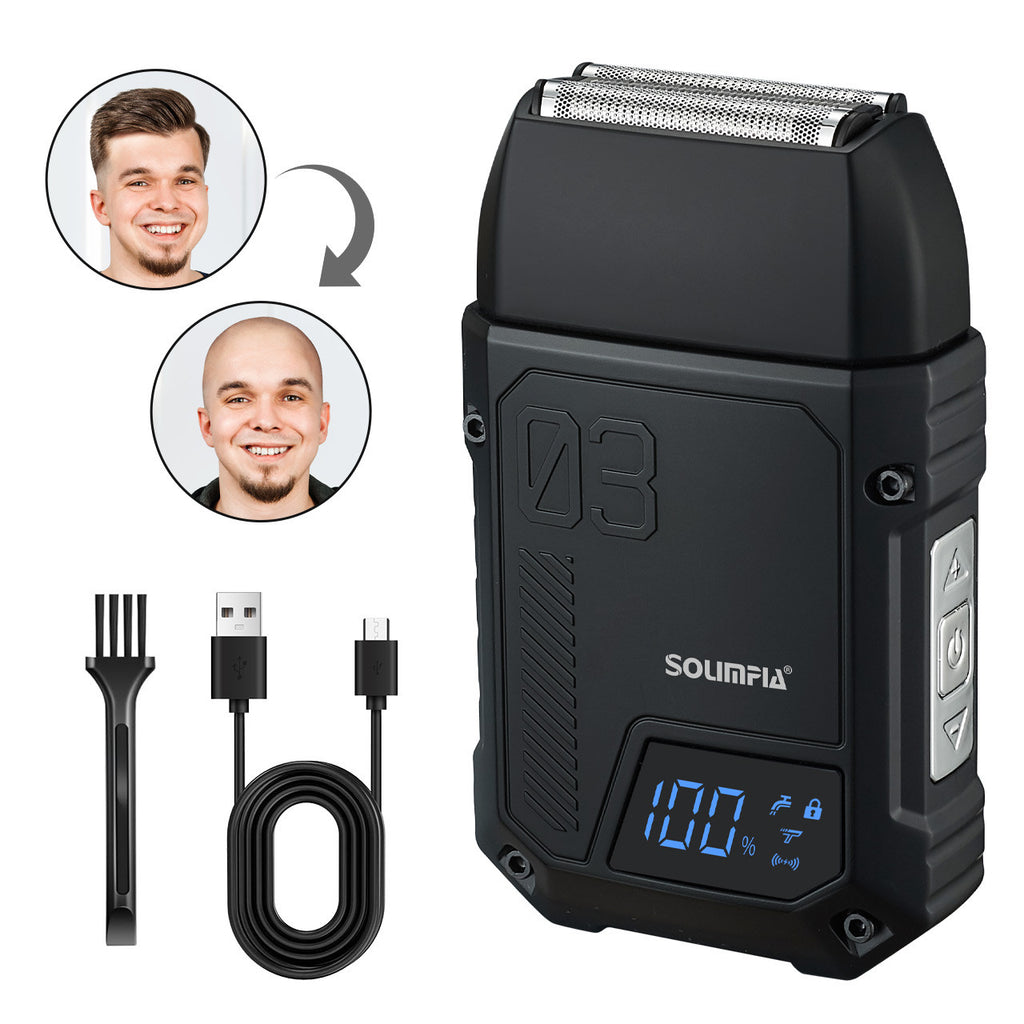 Cordless Men's Beard Trimmer with LED Display - Electric Shaver Kit
