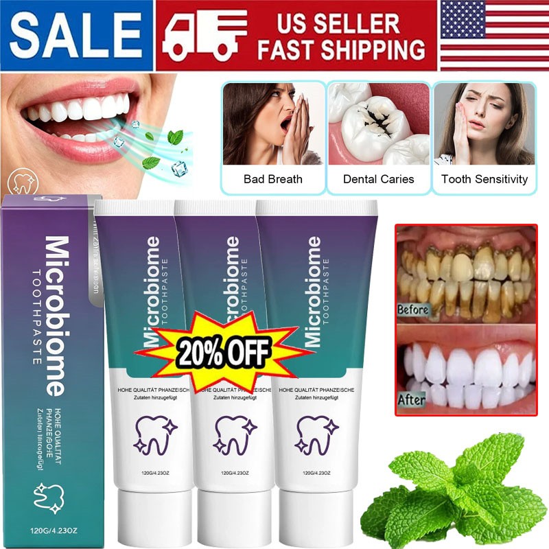 Microbiome Mint Flavor Toothpaste for Sensitive Gums and Whitening - 1-5PCS Variants