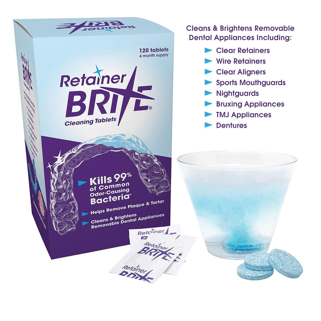 Retainer Brite 6-Month Supply Dental Retainer Cleaner - 2 Boxes, 192 Tablets