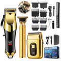 Men's Cordless Hair Cutting & Beard Trimmer Set with LED Display, 3-Piece Grooming Kit