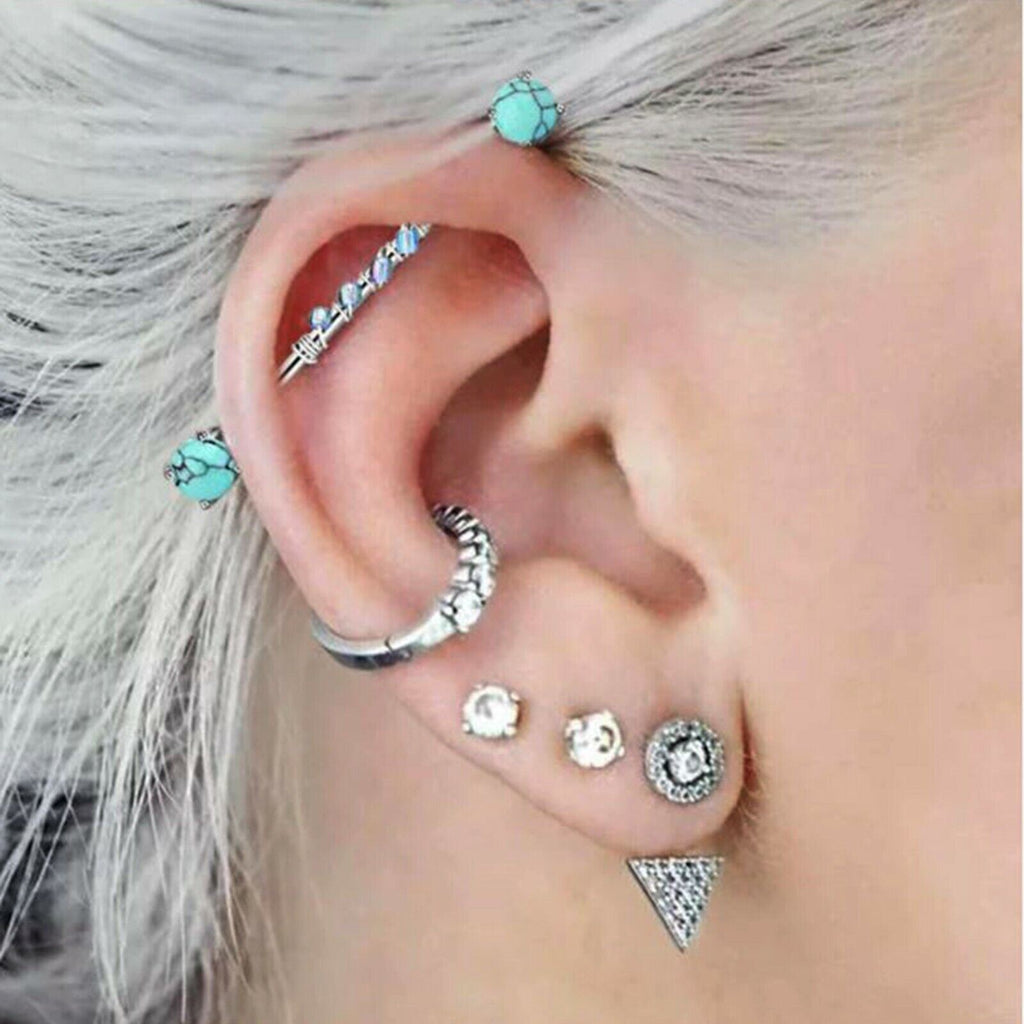 14G Industrial Barbell Jewelry Set with 38mm Bar Length – Multi-Style Cartilage Ears