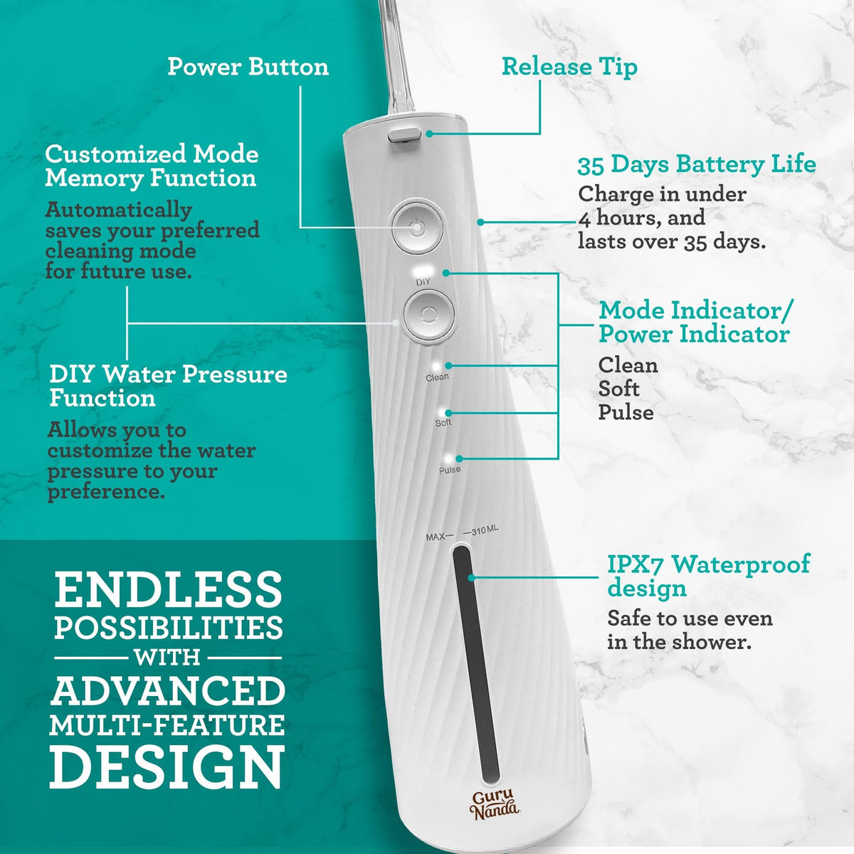 Electric Toothbrush and Water Flosser Combo Kit with 4 Tips - Complete Oral Care