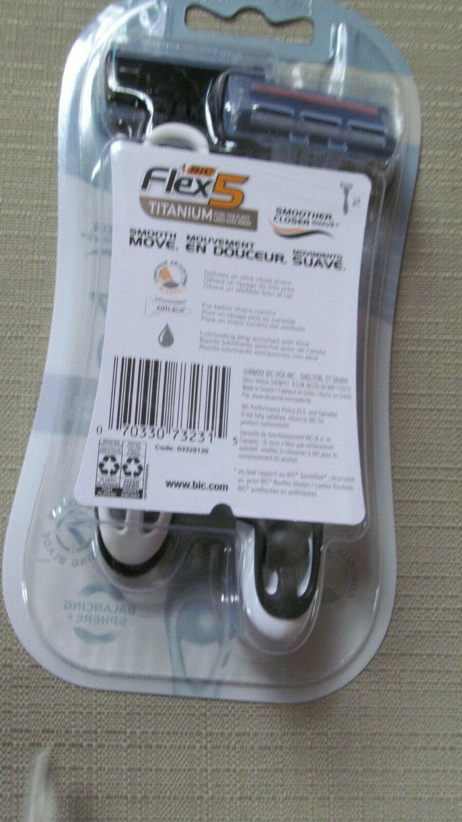 BIC Flex 5 Titanium Disposable Razor - Ultra Thin Blades, 2 Pack