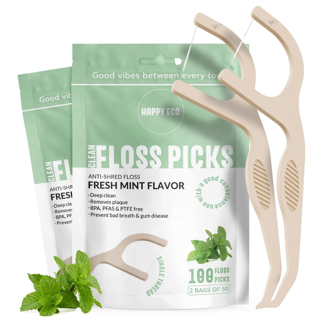 Dental Floss Picks for Teeth 100 Count - Interdental Flossers for Adults & Kids