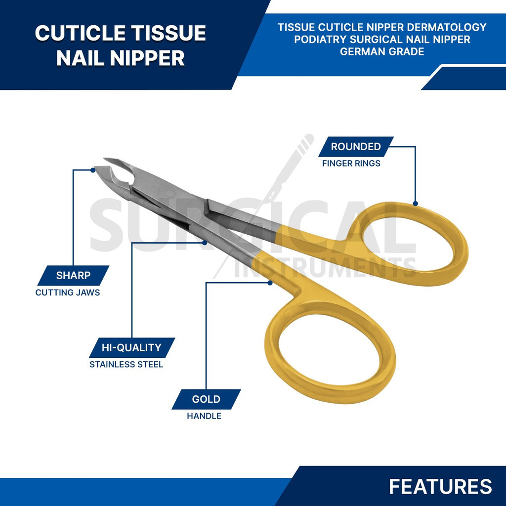 4-Inch Nail Cuticle Scissors Tissue Nipper Manicure Pedicure German Grade
