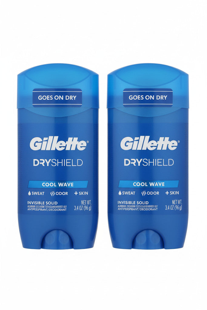 Gillette Cool Wave Men’s Antiperspirant Deodorant Invisible Solid 3.4 oz 2 Pack