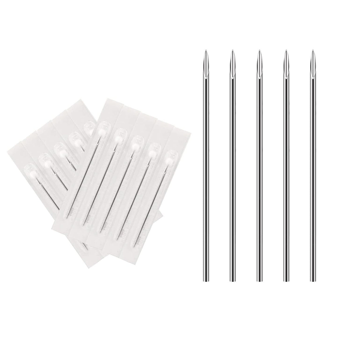 16G Stainless Steel Disposable Piercing Needles Set of 10