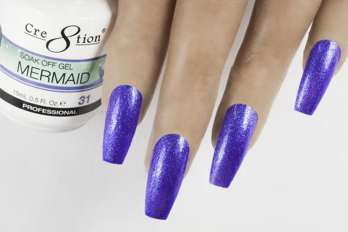 Cre8tion Mermaid Gel Polish - Soak Off Nail Color 0.5oz Multiple Shades
