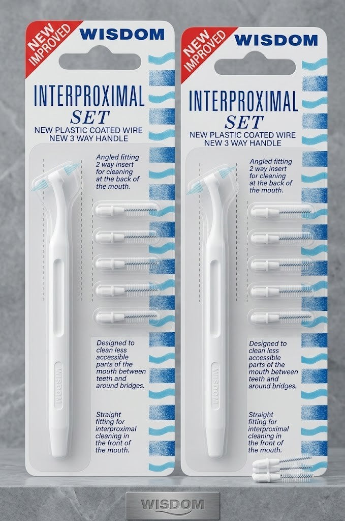 Wisdom Interproximal Toothbrush Set - Made in England, 2 Pack