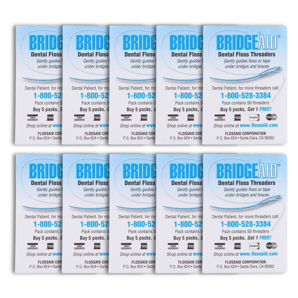 Dental Floss Threaders BridgeAid 100 Pack - Oral Care Needle Tip