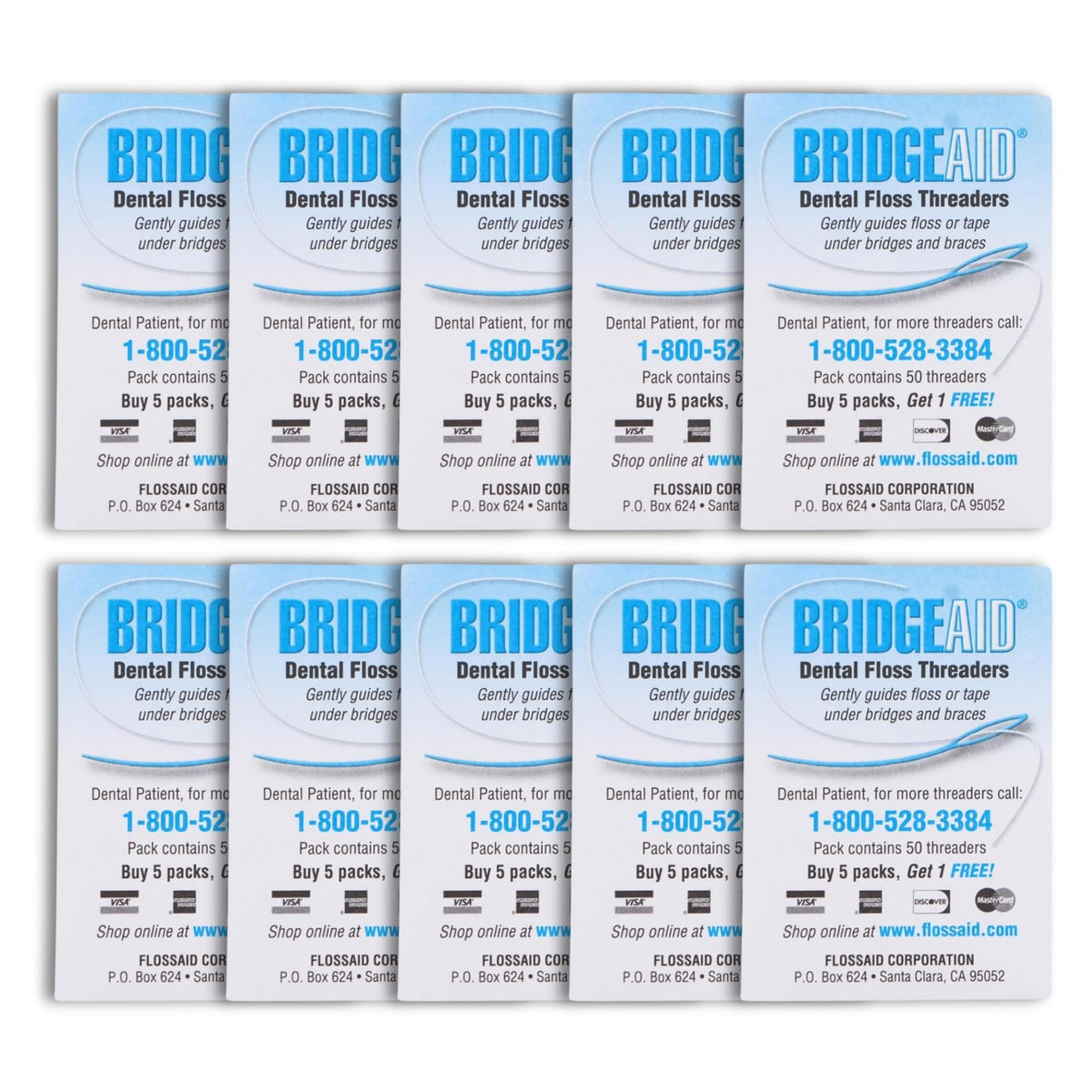 Dental Floss Threaders BridgeAid 100 Pack - Oral Care Needle Tip