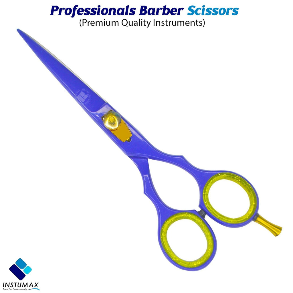 Professional Hair Cutting Scissors - Blue Stainless Steel Salon Shears