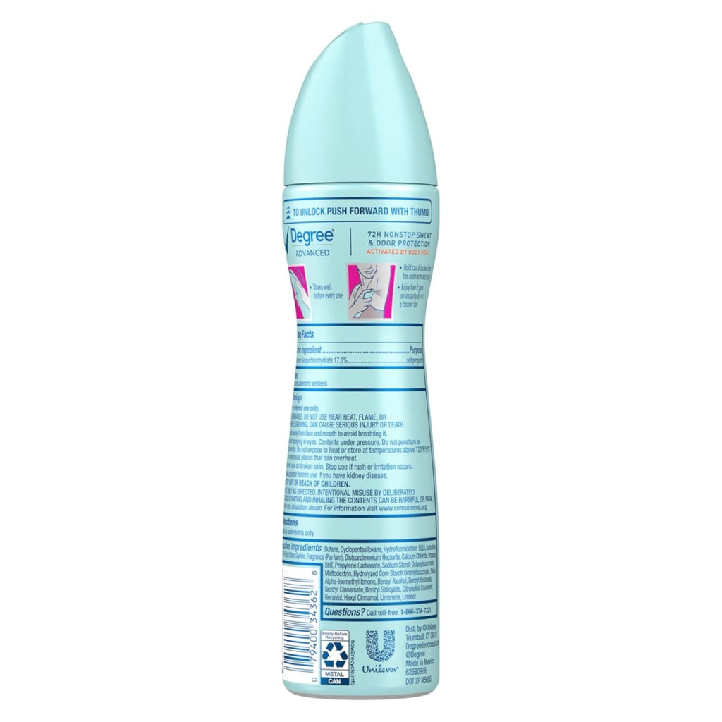 3-Pack Degree Advanced Sheer Powder Dry Spray Deodorant 72H Protection