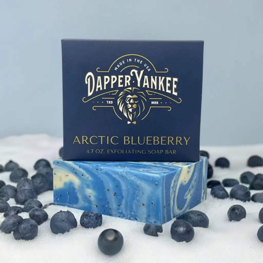 Natural Exfoliating Soap Bar with Blueberry & Medium Grit - Cooling Skin
