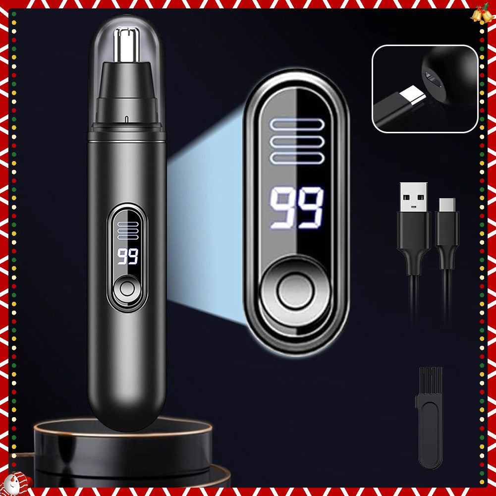 Rechargeable Nose Hair Trimmer with LED Display for Men & Women