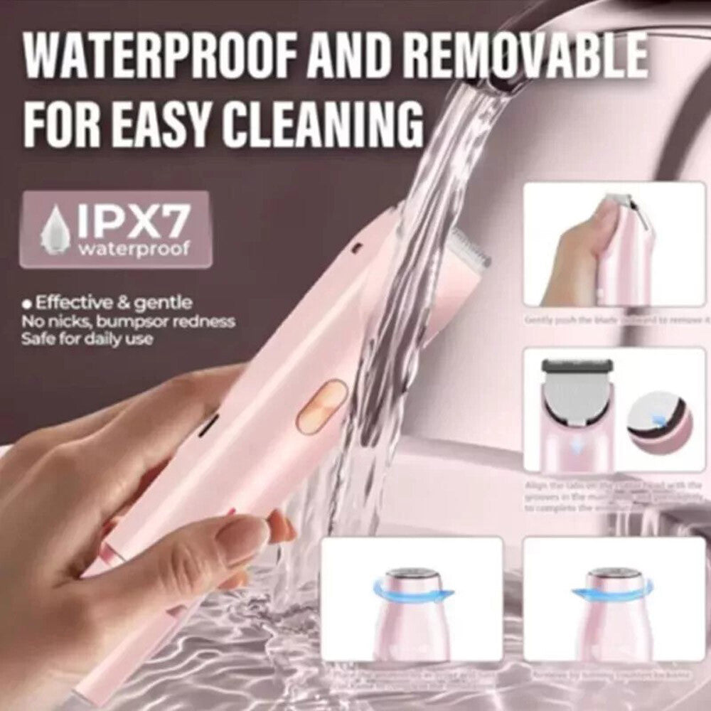 Waterproof Electric Lady Shaver for Sensitive Areas - Dual Head Bikini Trimmer