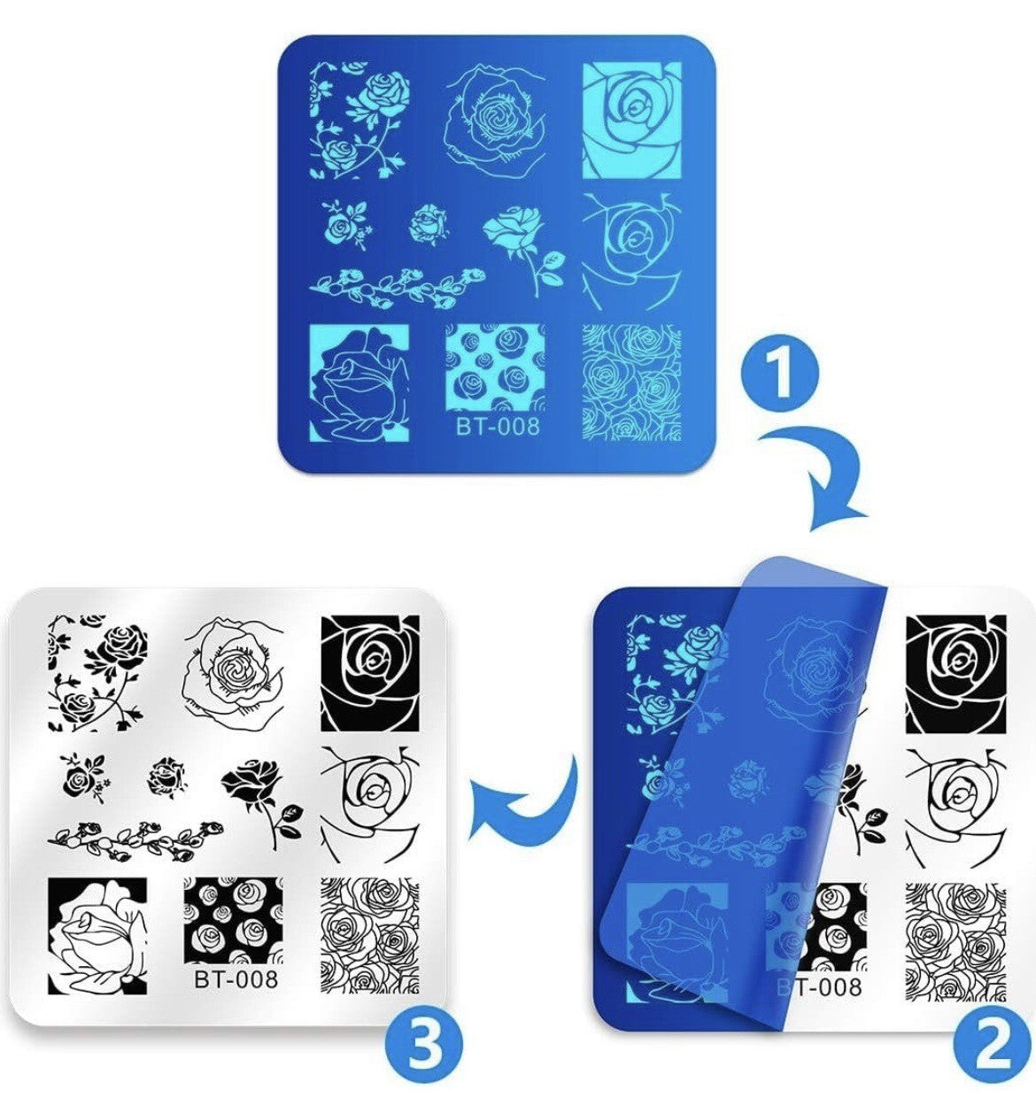Nail Stamping Plates Set 12Pcs with Stamper, Scraper & Storage Bag - Nail Art Tools
