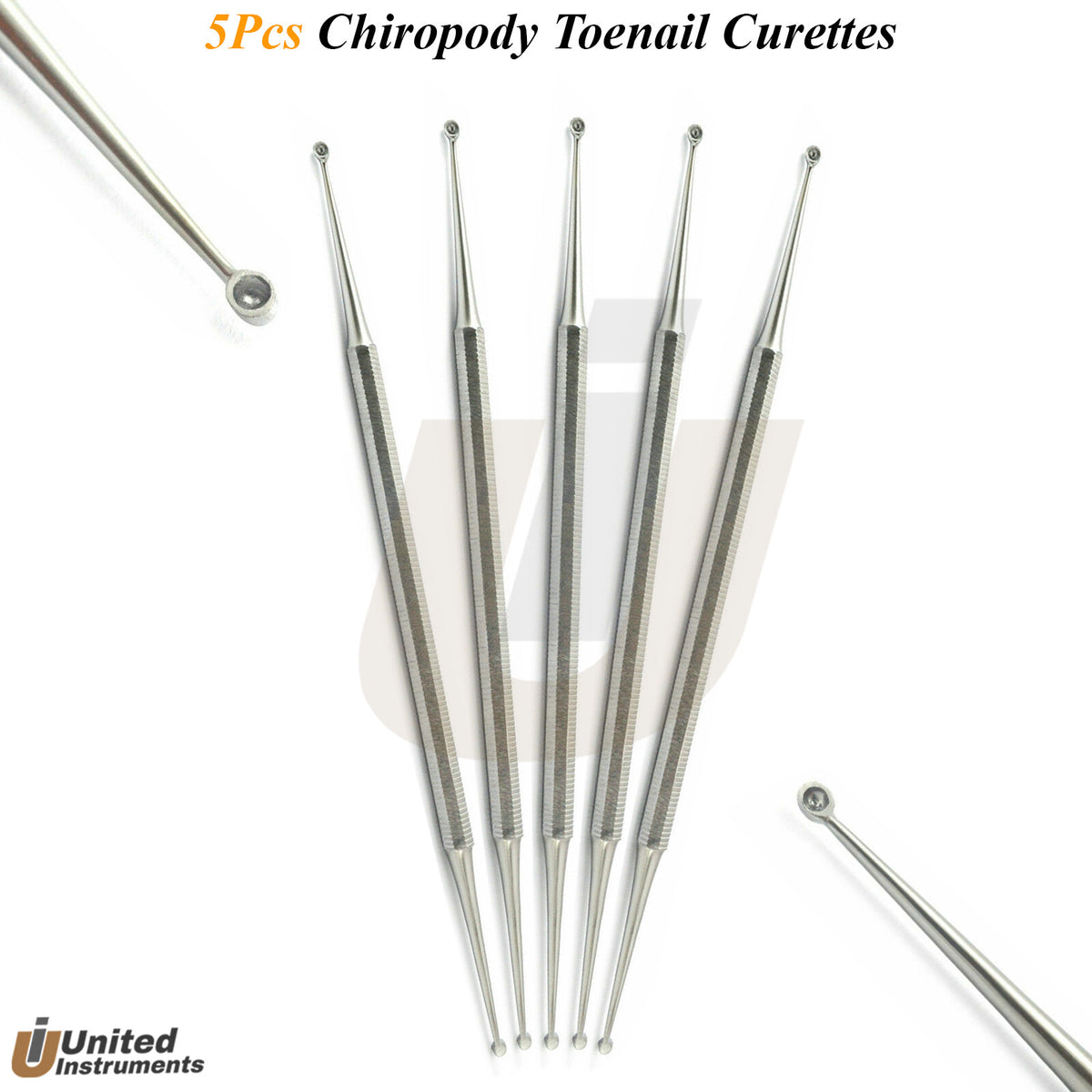 Nail Curette Set - Stainless Steel Toe Nail Cleaner Double Ended 1.5-2.5mm