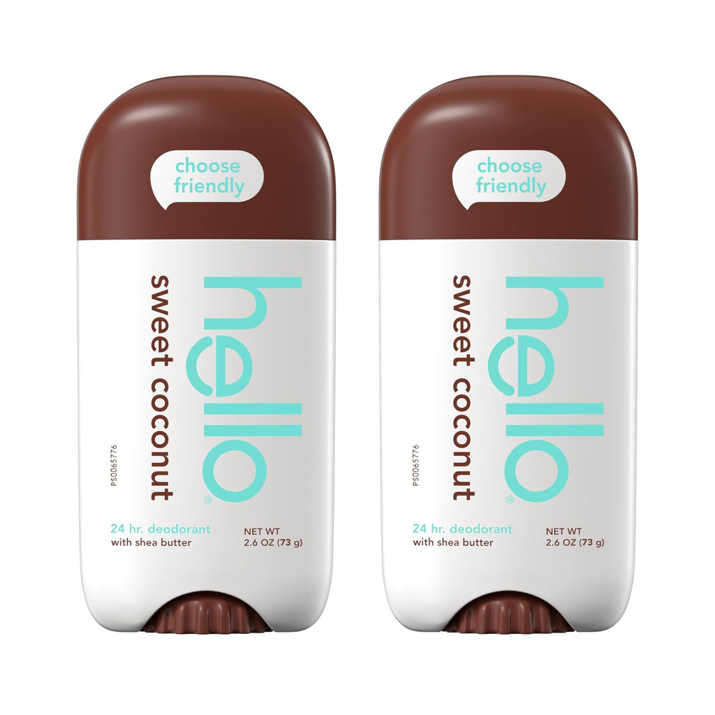 Vegan Aluminum-Free Deodorant with Shea Butter - Sweet Coconut Scent, 2 Pack