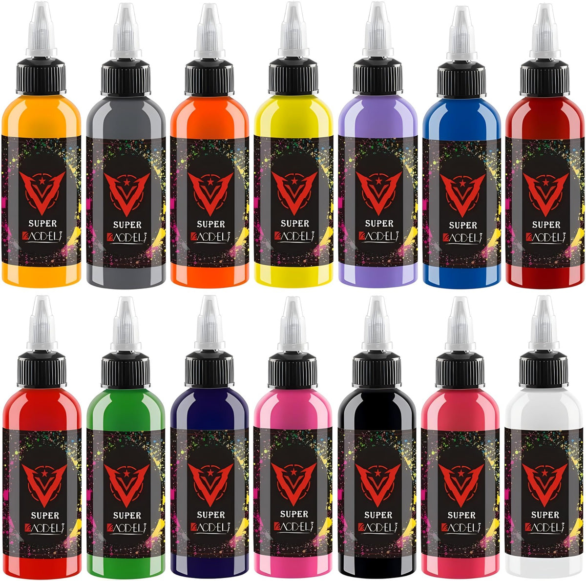 14-Color 30ml Water-Based Tattoo Ink Set – Vibrant Pigment for Skin Art