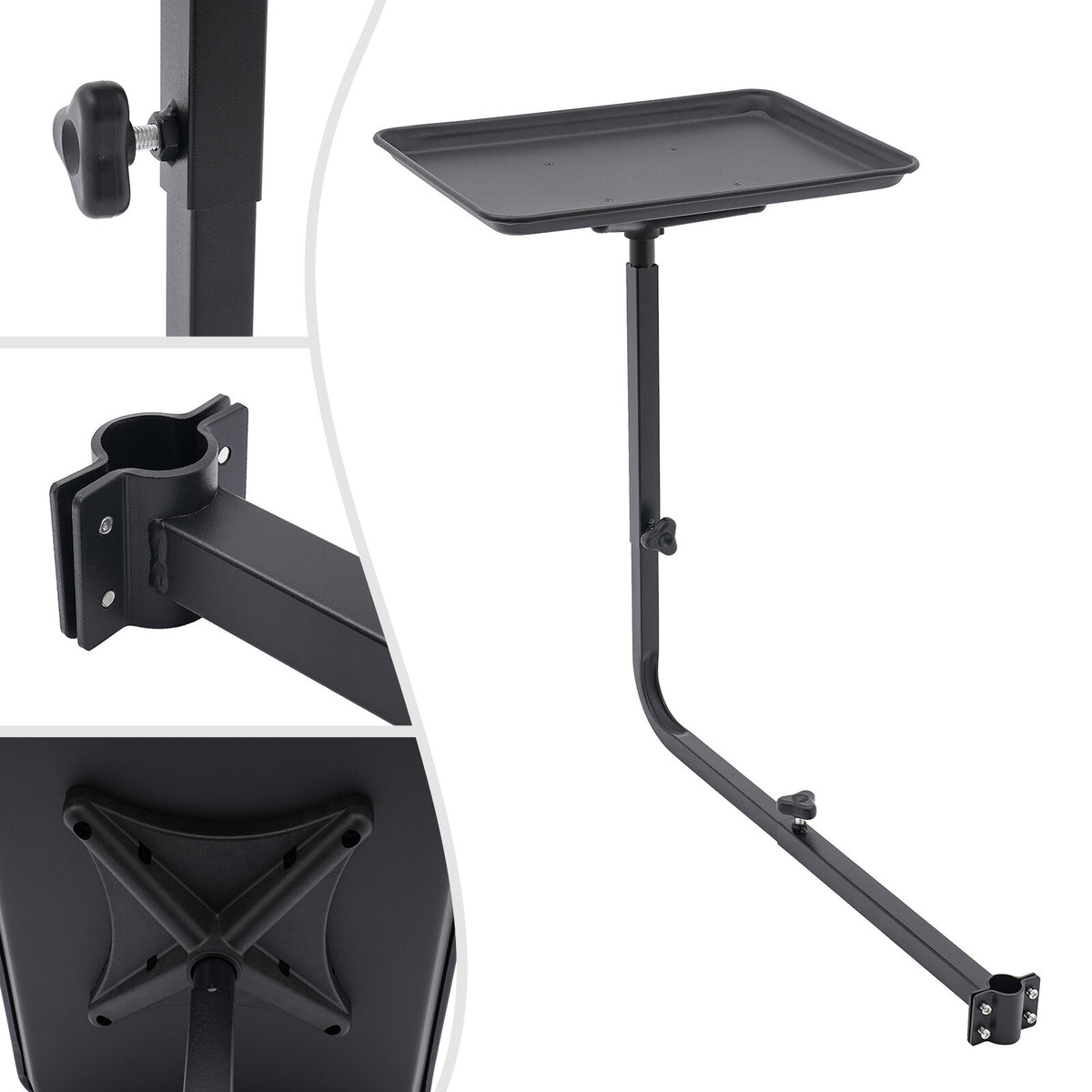 Adjustable Salon Chair Tray for Hair Stylist with Rotatable Bracket